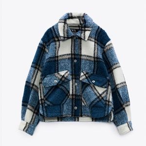 Zara Cropped Western Plaid Jacket